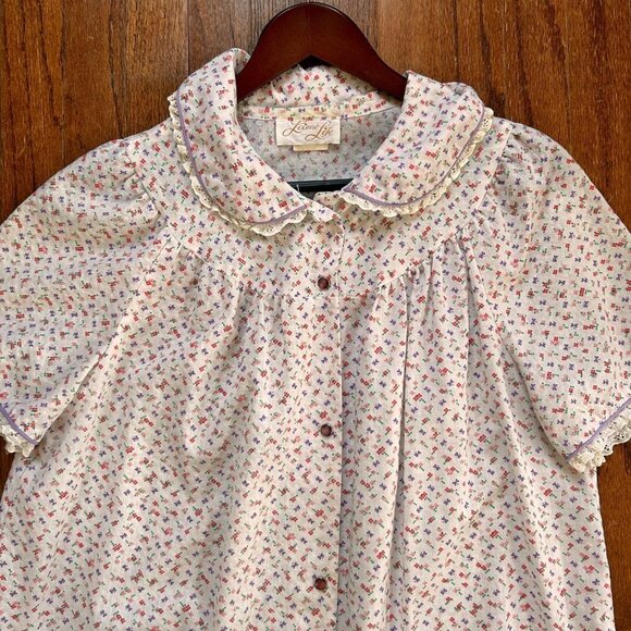Leisure Life Other - Vintage Leisure Life Womens House Dress Size Large Robe Housecoat Pearl Snap 70s